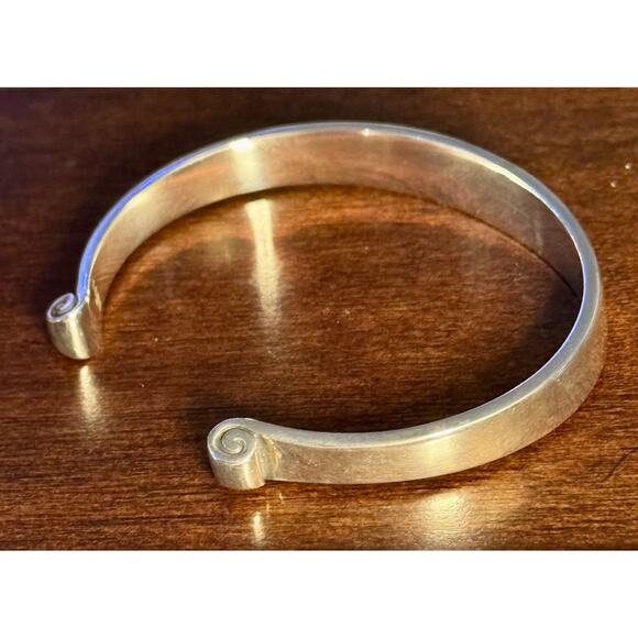Retired James Avery Sterling Silver Greek Scroll Cuff Bangle Bracelet - Picture 6 of 12